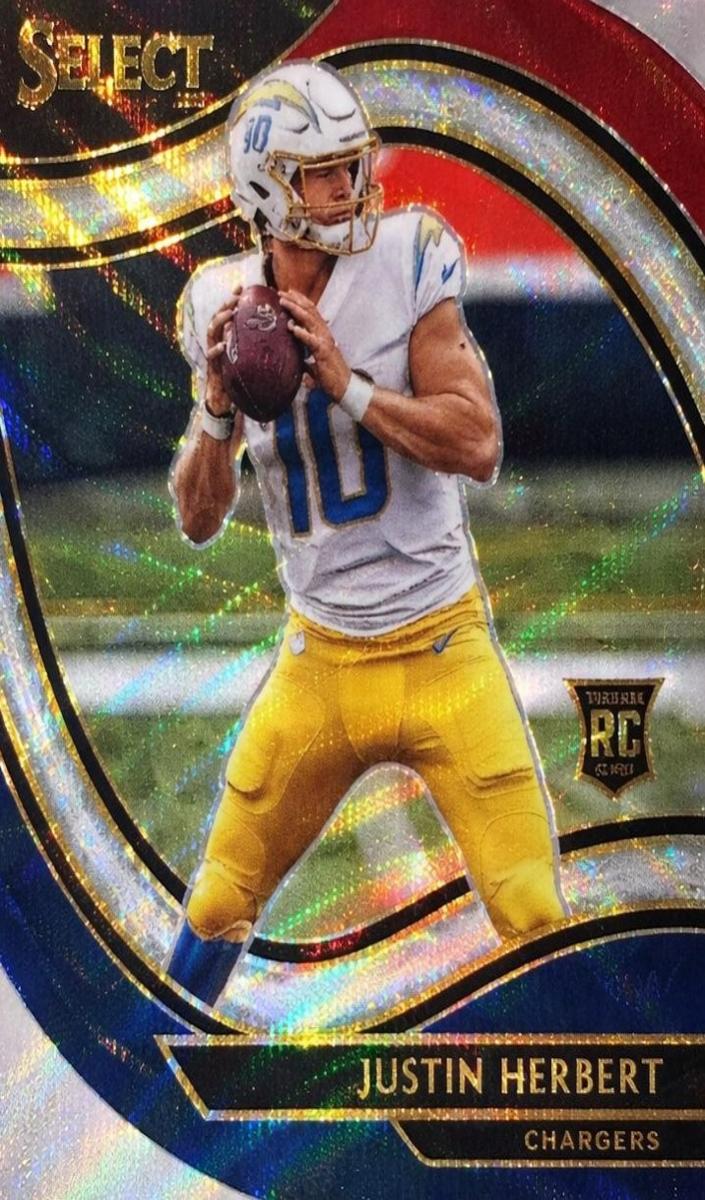 2020 Panini Select Football Tri-Color Die-Cut Justin Herbert #344 PSA 9