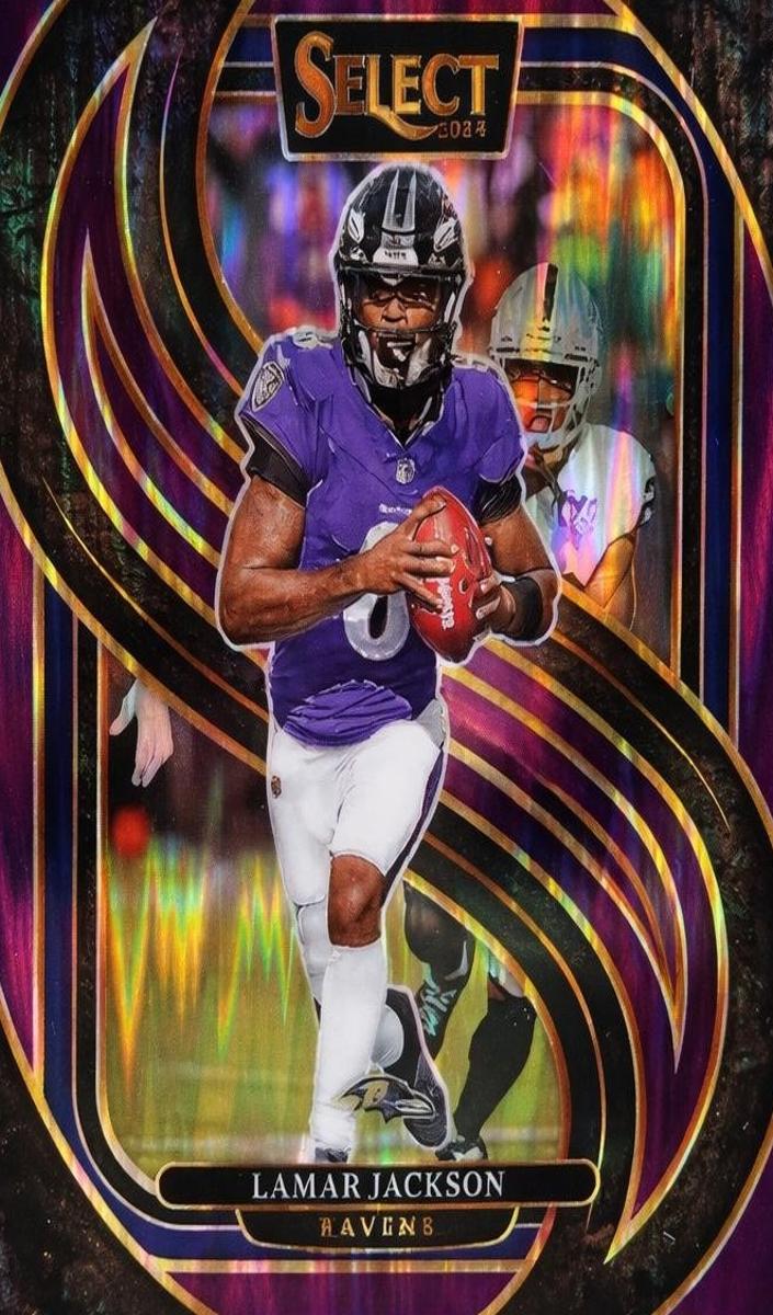 2024 Panini Select Football Purple Shock Lamar Jackson #121