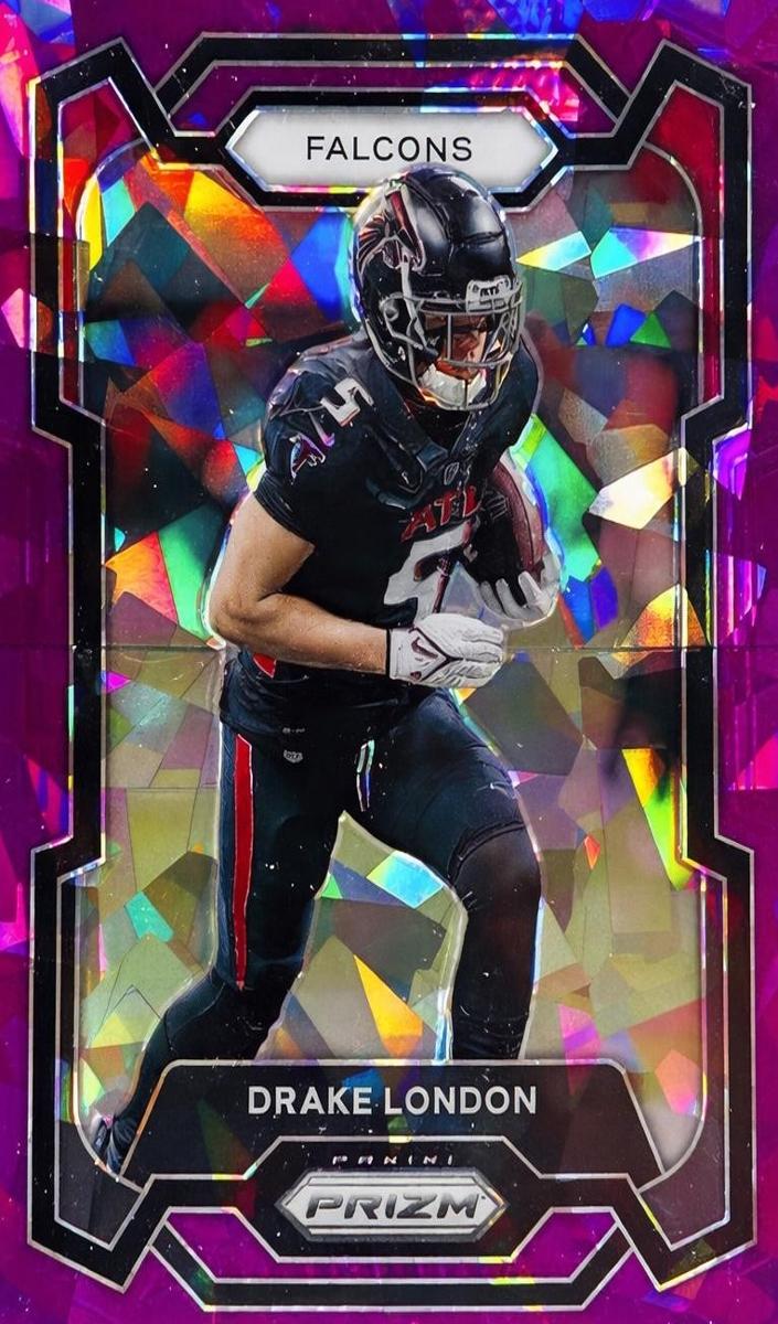 2023 Panini Prizm Football Purple Ice Drake London #10 PSA 9