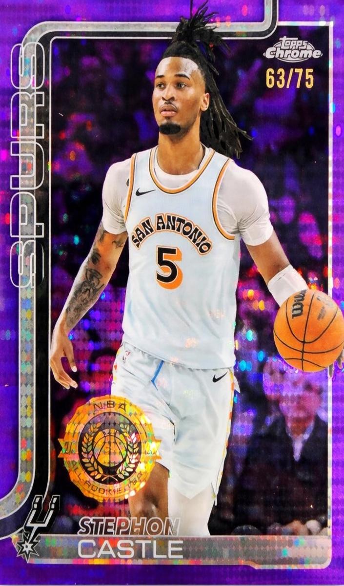 2025 Topps Chrome Basketball Pulsar Purple Refractor Stephon Castle #228