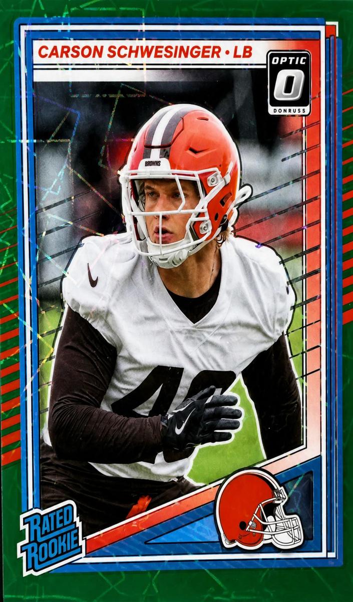 2025 Panini Donruss Football Green Velocity Carson Schwesinger #392