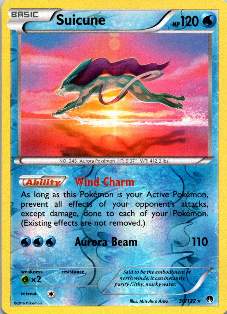 2016 Pokemon XY BREAKpoint Reverse Holo Suicune #30 PSA 9