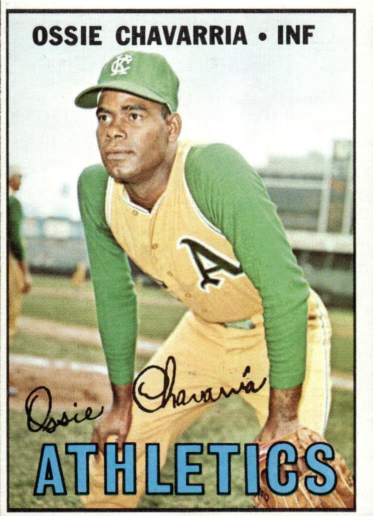 1967 Topps Baseball Ossie Chavarria #344 PSA 8