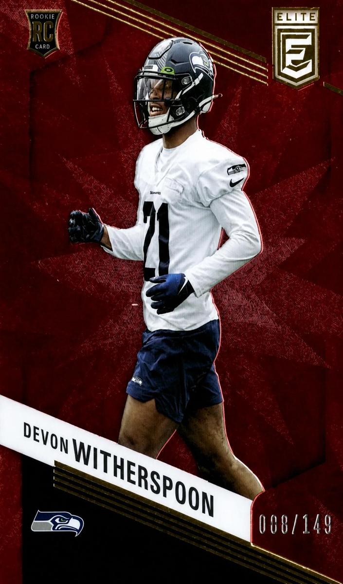 2023 Donruss Elite Football Maroon Devon Witherspoon #133 PSA 9
