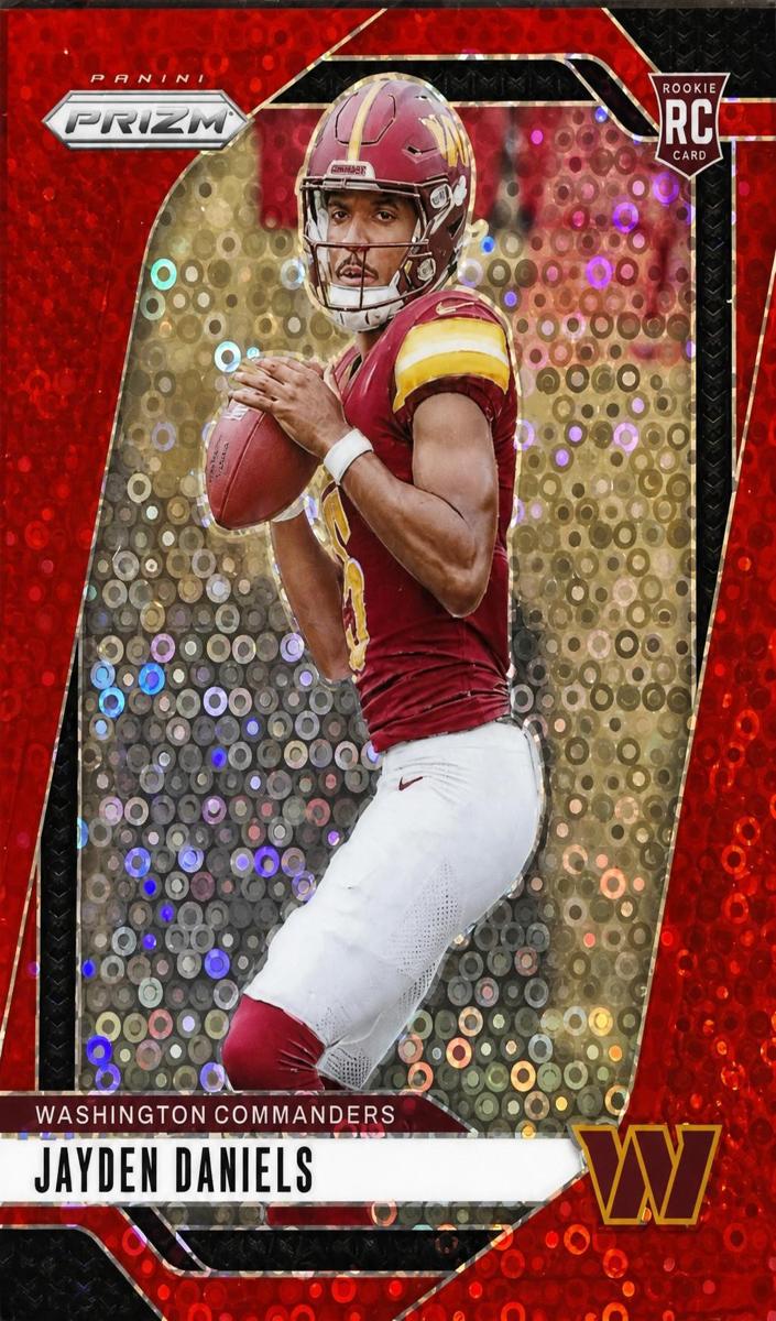 2024 Panini Prizm Football No Huddle Red Jayden Daniels #347