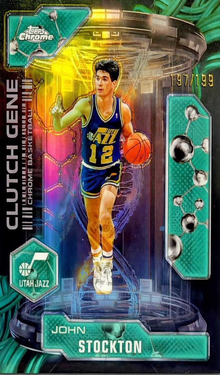 2025 Topps Chrome Basketball Aqua Refractor John Stockton #CG-26