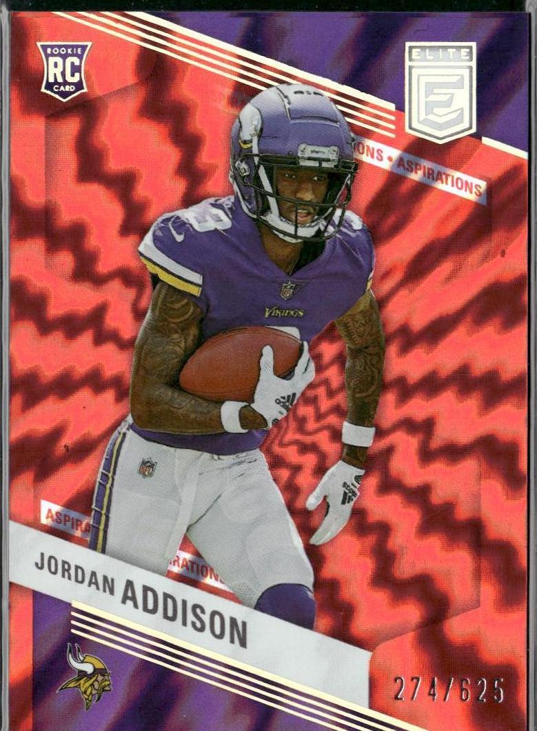 2023 Donruss Elite Football Aspirations Shimmer Jordan Addison #157 PSA 8.5