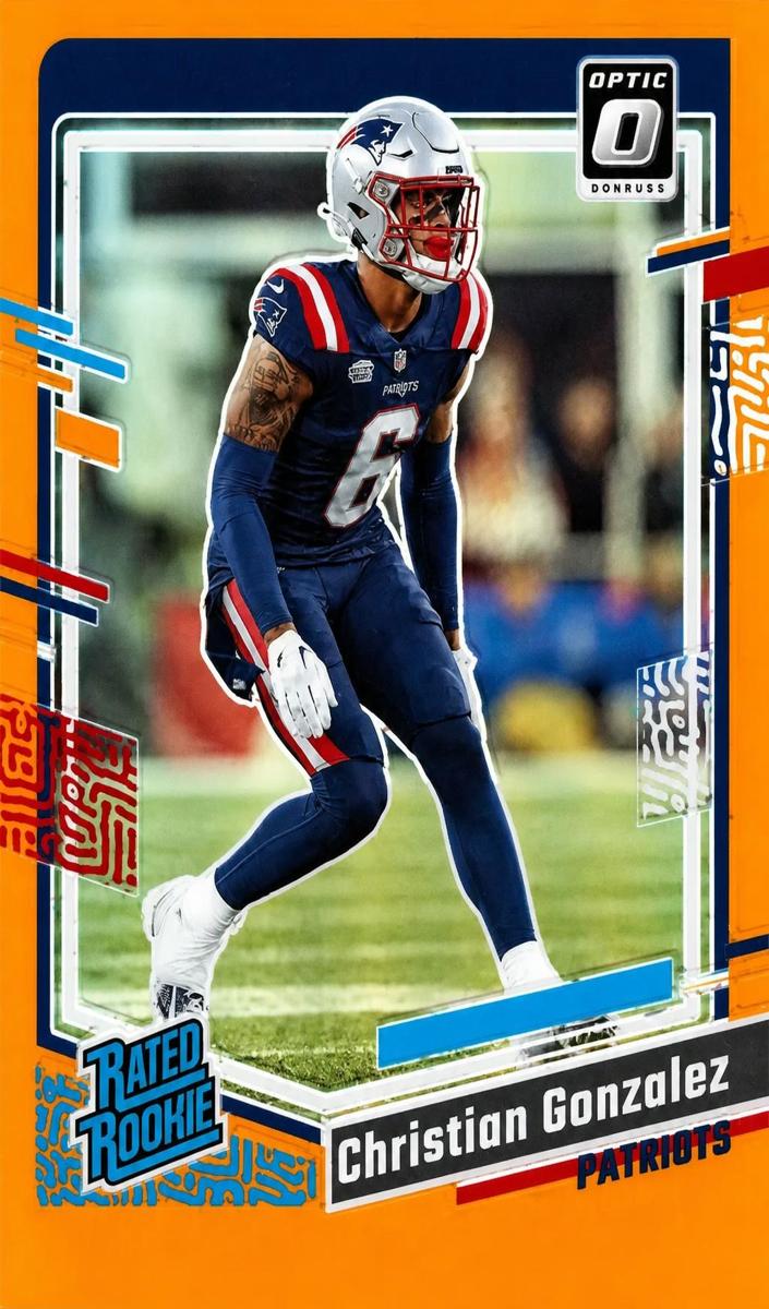 2023 Donruss Optic Football Orange Christian Gonzalez #274 PSA 6.5