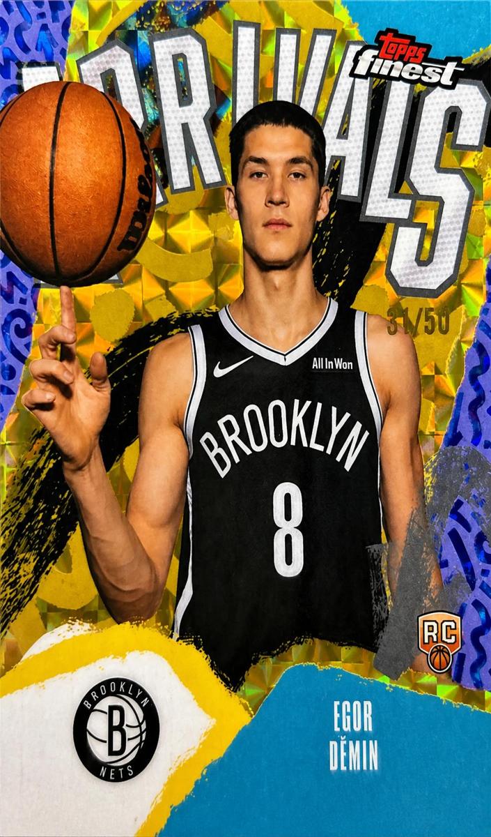 2025 Topps Finest Basketball Gold Geometric Refractor Egor Demin #A-8