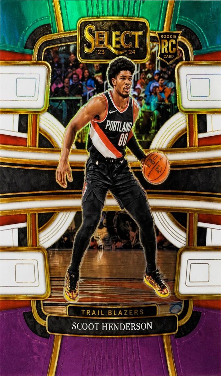2023 Panini Select Basketball Green White Purple Scoot Henderson #77 PSA 9