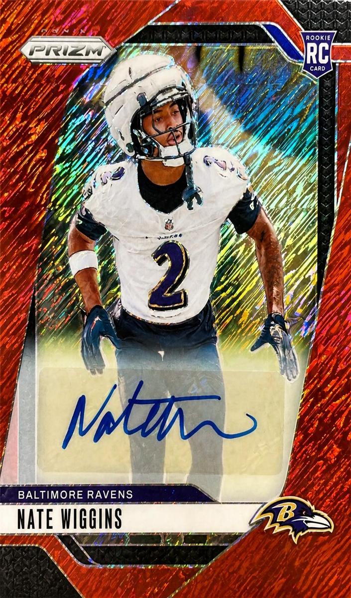 2024 Panini Prizm Football Red Shimmer Nate Wiggins #380 PSA 10