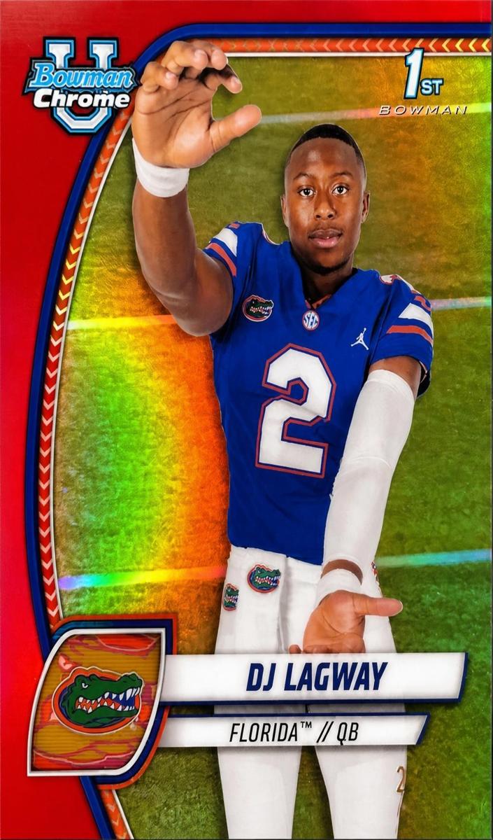 2024 Bowman Chrome University Football Red Refractor DJ Lagway #63