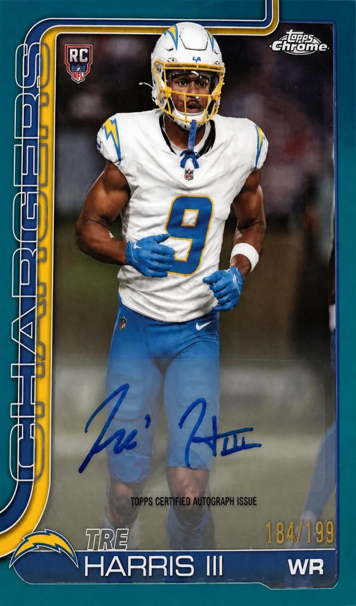 2025 Topps Chrome Football Aqua Refractor Tre Harris III #RA-TH
