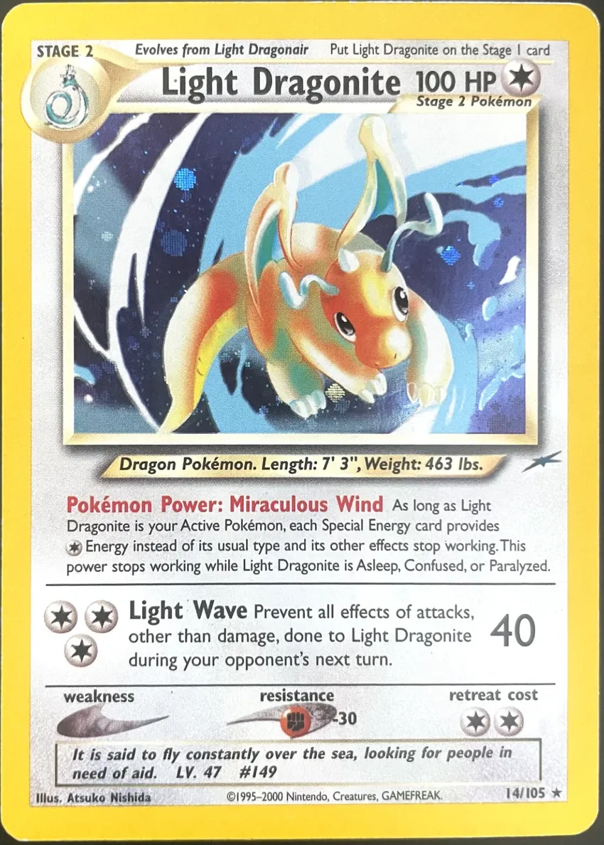 2002 Pokemon Neo Destiny Light Dragonite #14 PSA 10