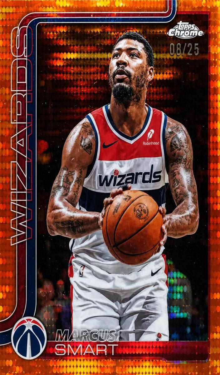 2025 Topps Chrome Basketball Pulsar Orange Refractor Marcus Smart #224