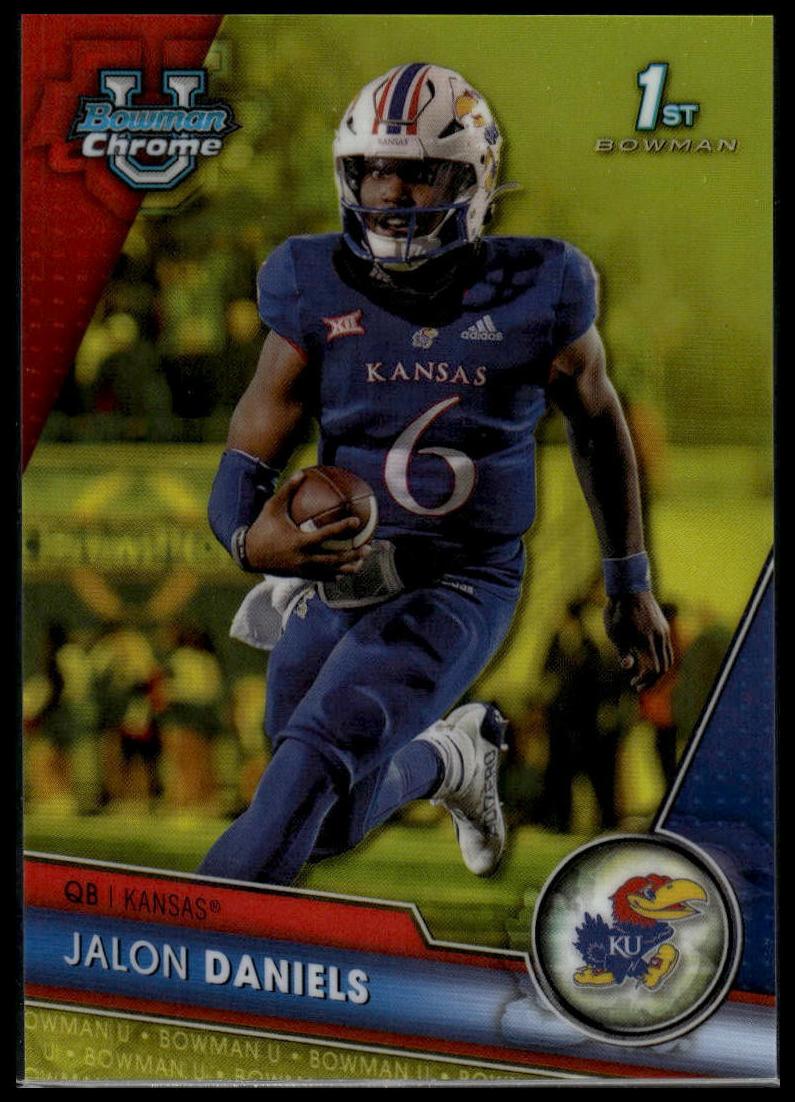 2023 Bowman Chrome University Football Yellow Refractor Jalon Daniels #173 PSA 9
