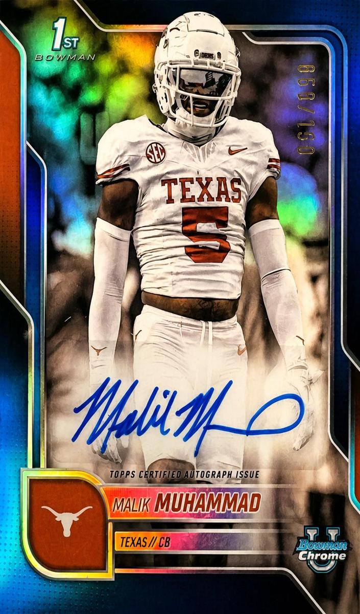 2025 Bowman Chrome University Football Blue Refractor Malik Muhammad #BCA-MMU