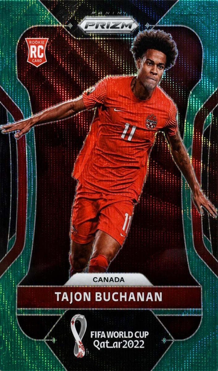2022 Panini Prizm FIFA World Cup Qatar Soccer Prizms Green Wave Tajon Buchanan #54 PSA 9
