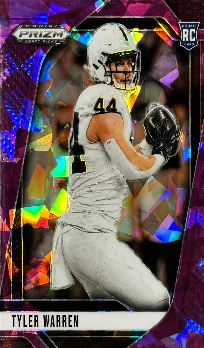 2025 Panini Prizm Draft Picks Football Purple Ice Tyler Warren #107