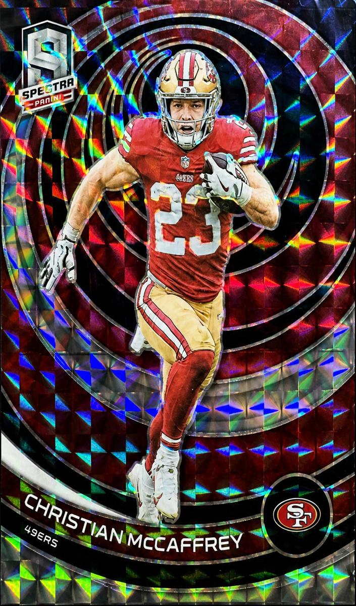 2023 Panini Spectra Football Interstellar Christian McCaffrey #85 PSA 9