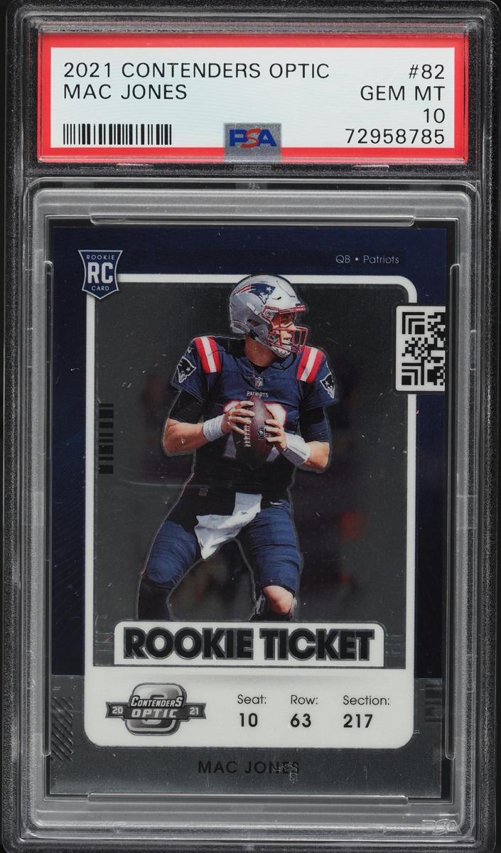 2021 Panini Contenders Optic Football Mac Jones #82 PSA 8