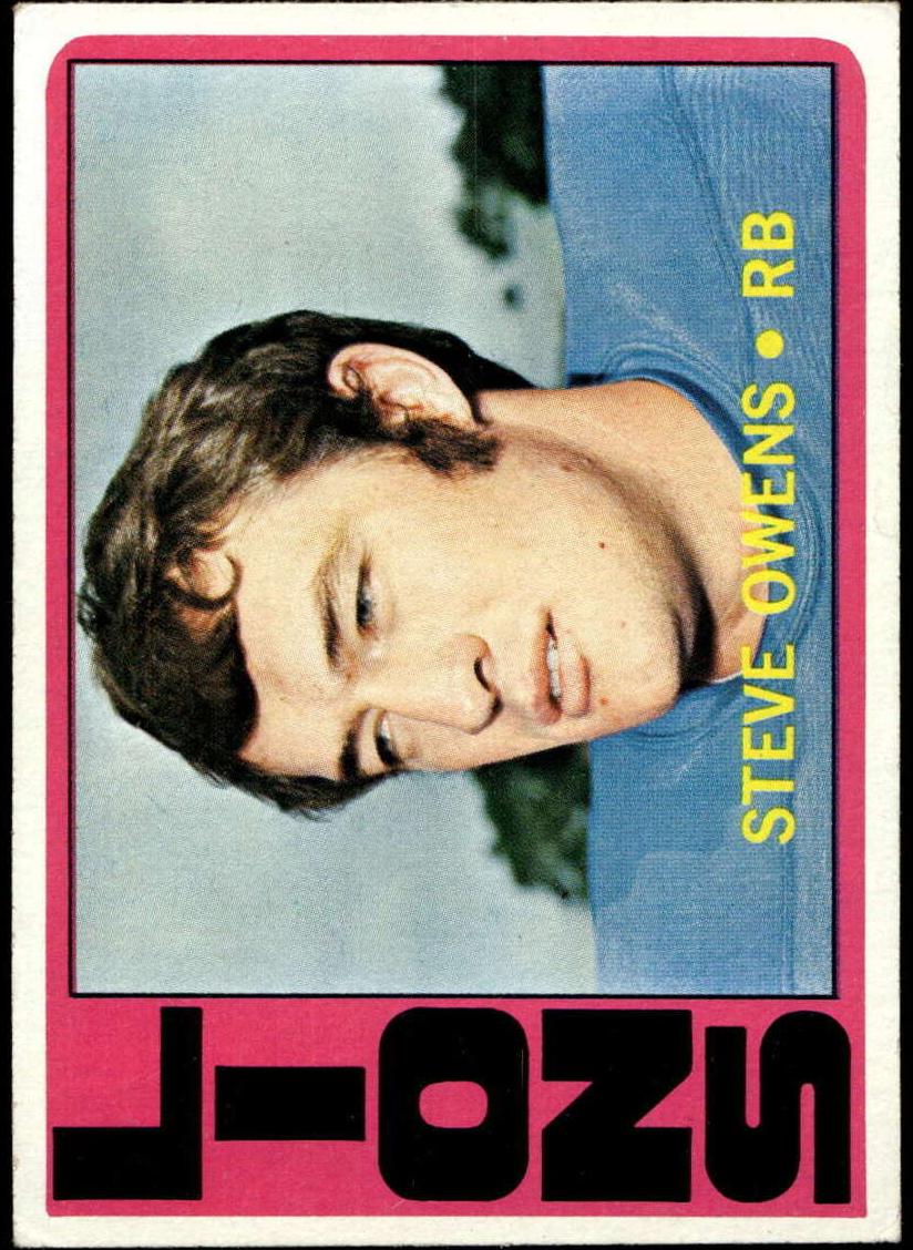 1972 Topps Football Steve Owens #25 PSA 8