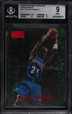1997 Skybox Premium Basketball Star Rubies Kevin Garnett #111 BGS 9