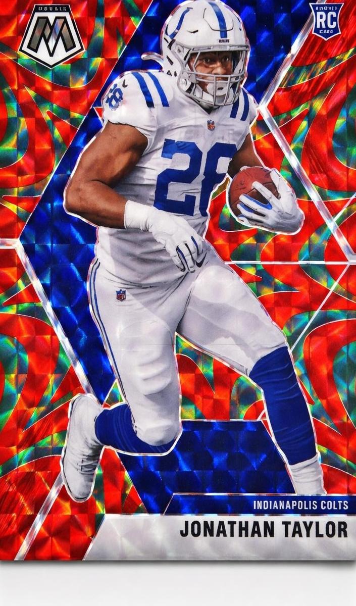 2020 Panini Mosaic Football Mosaic Reactive Green Jonathan Taylor #216 PSA 9