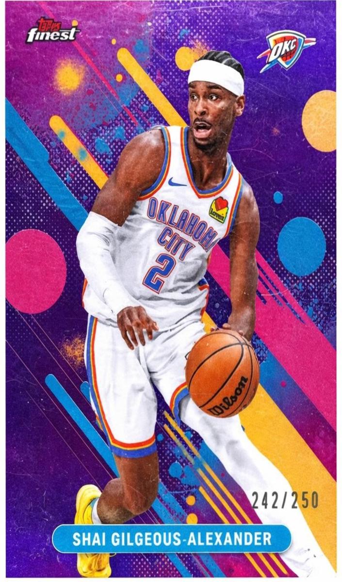 2025 Topps Finest Basketball Purple Refractor Shai Gilgeous-Alexander #66