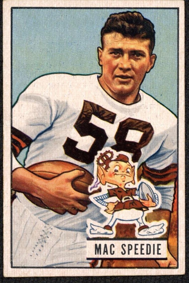 1951 Bowman Football Mac Speedie #3 PSA 8