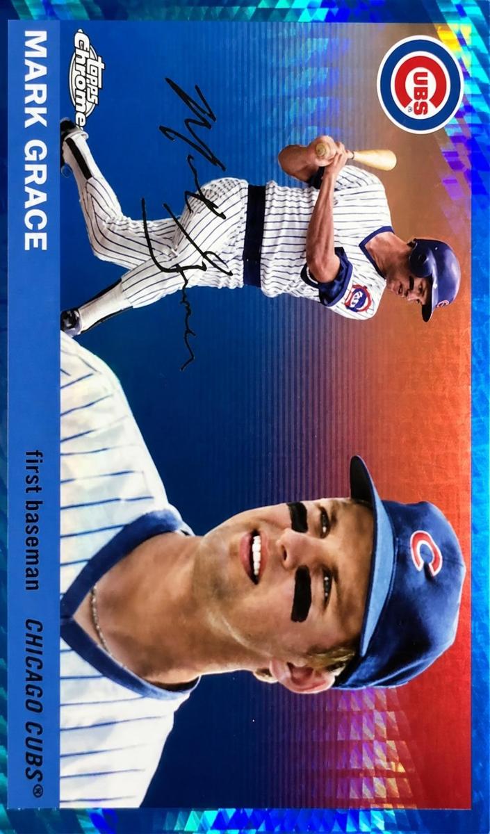 2025 Topps Chrome Platinum Baseball Blue Prism Refractor Mark Grace #383