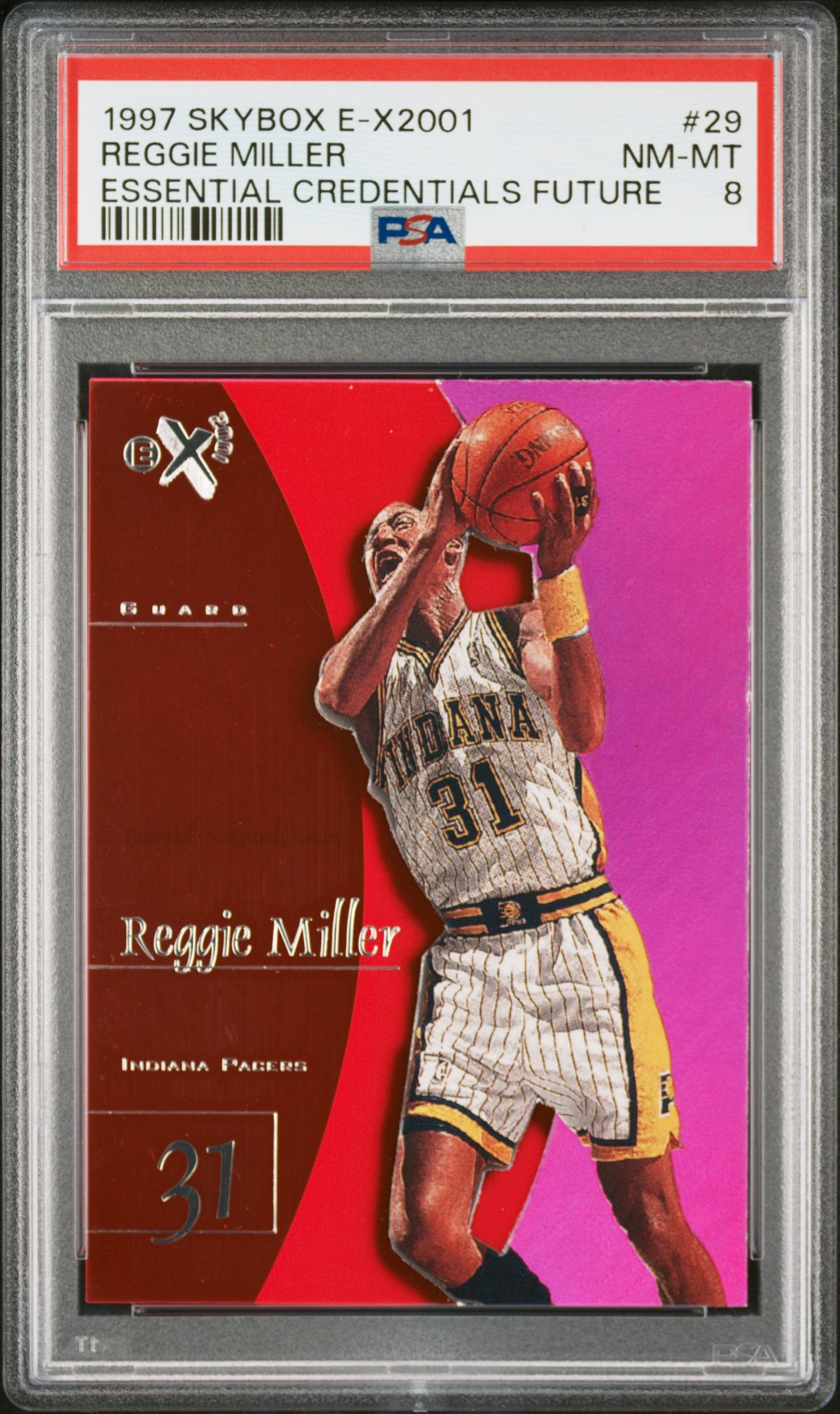 1997 Skybox E-X2001 Basketball Future Reggie Miller #29 BGS 9