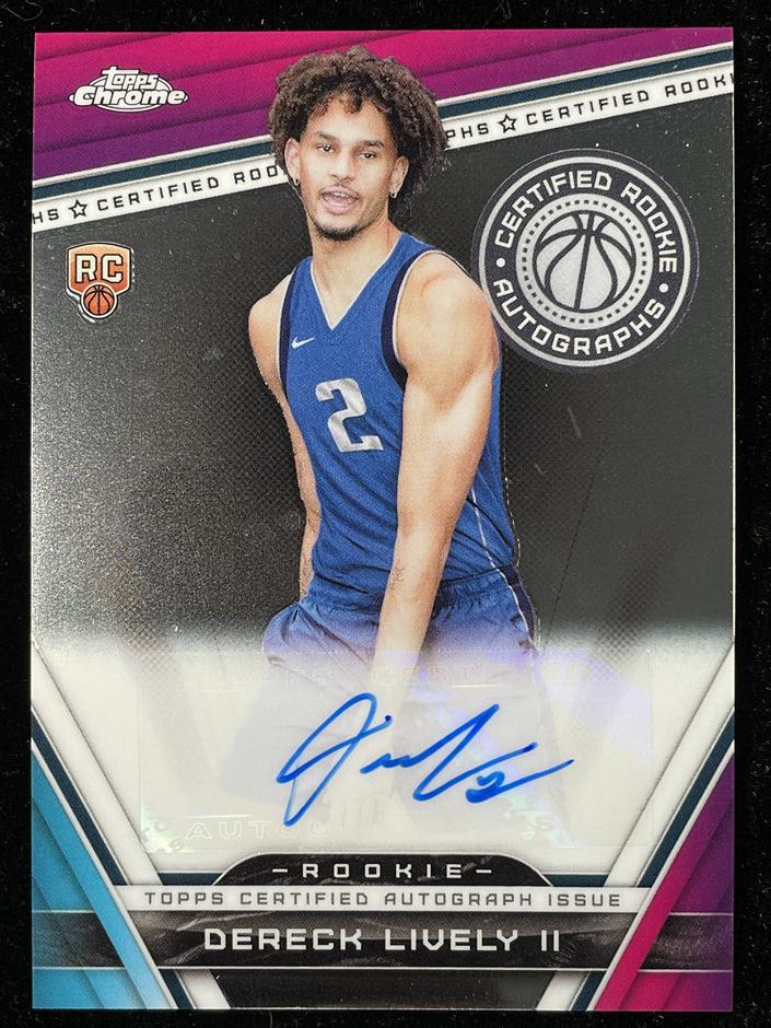 2023 Topps Chrome Basketball Dereck Lively II #CRA-DL PSA 9