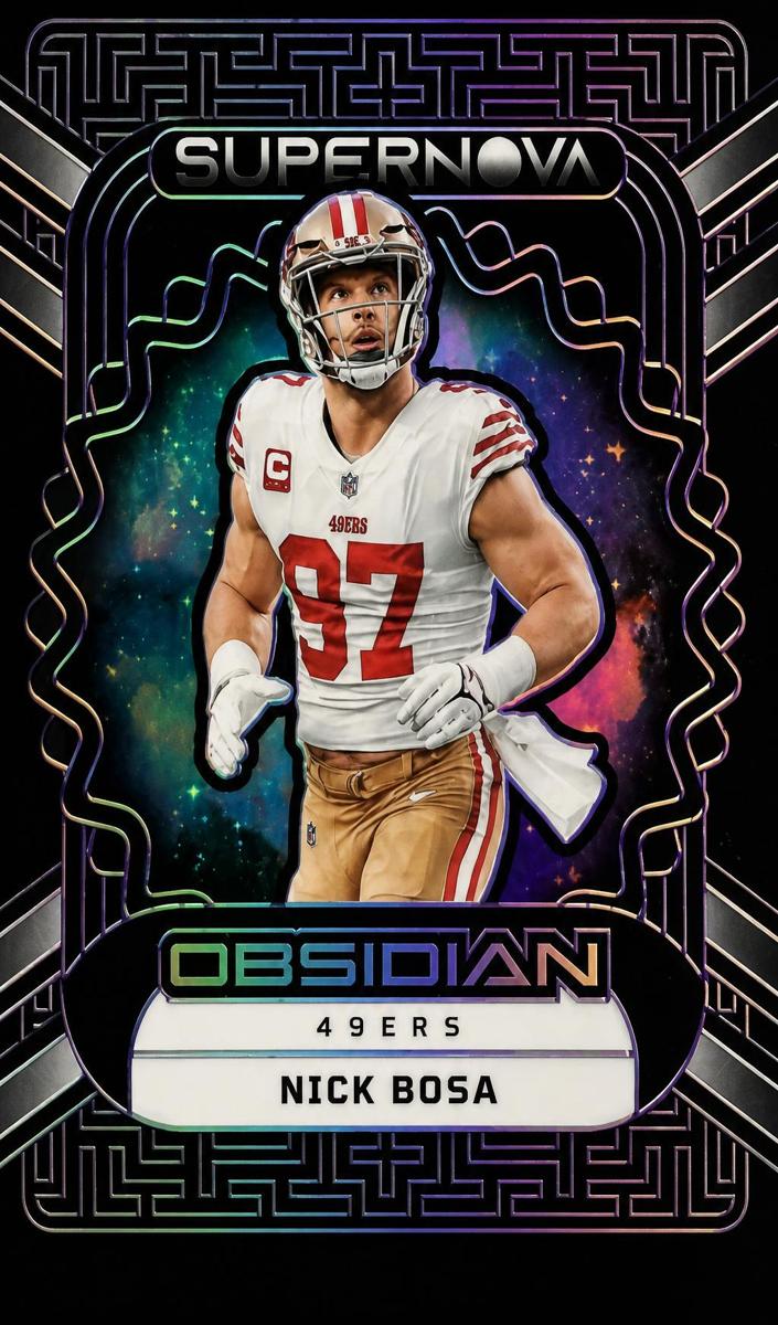 2023 Panini Obsidian Football Electric Etch Purple Nick Bosa #25