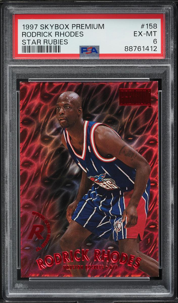 1997 Skybox Premium Basketball Star Rubies Rodrick Rhodes #158 PSA 7.5