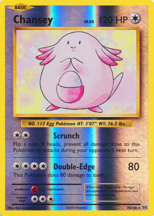 2016 Pokemon XY Evolutions Reverse Foil Chansey #70 PSA 8.5