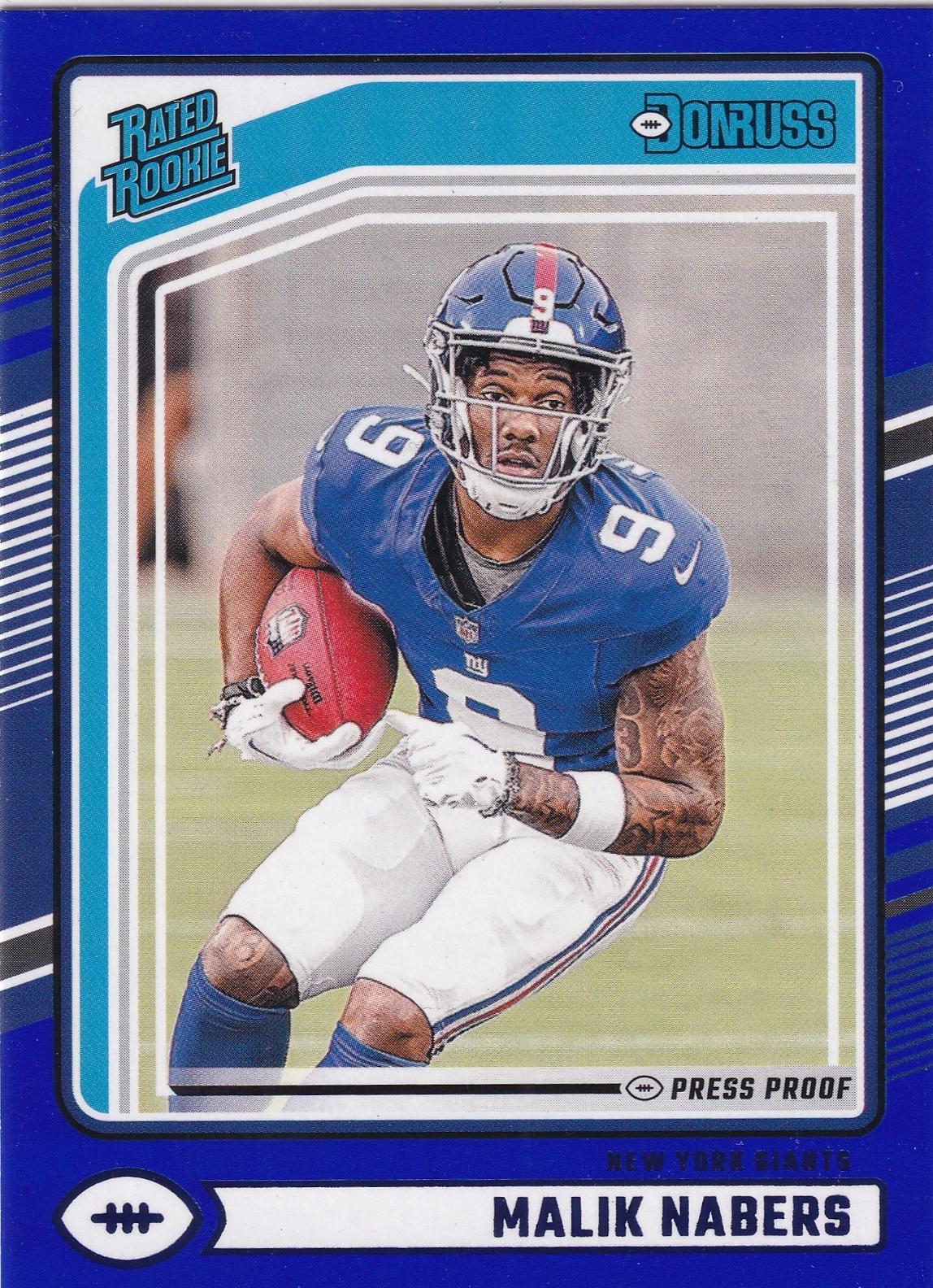 2024 Panini Donruss Football Press Proof Blue Malik Nabers #383