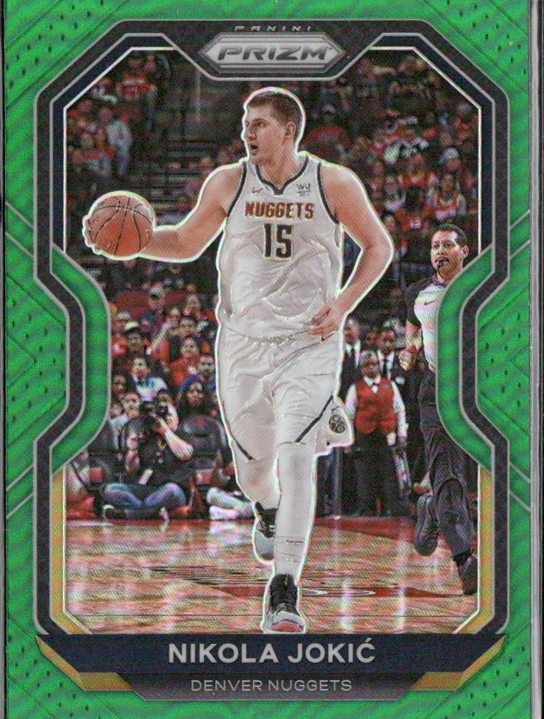 2020 Panini Prizm Basketball Green Prizm Nikola Jokic #114 PSA 9