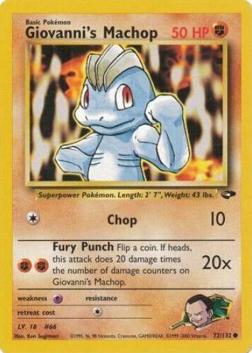 2000 Pokemon Gym Challenge Giovanni's Machop #72 PSA 9