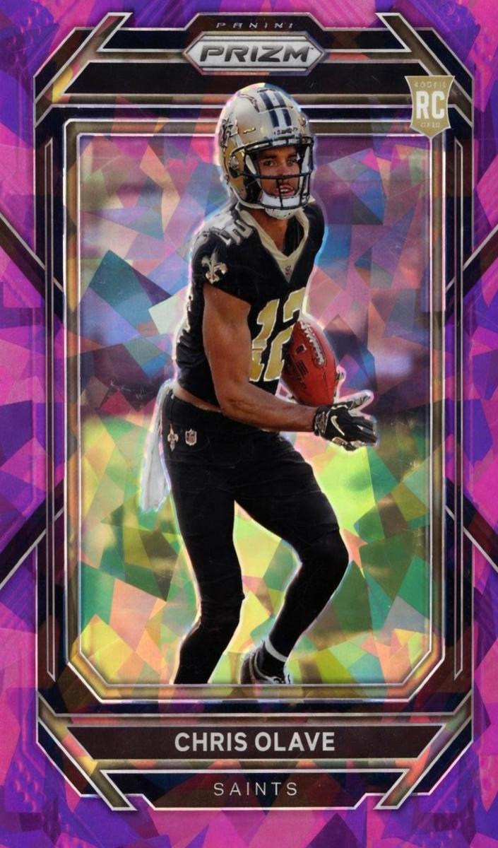 2022 Panini Prizm Football Purple Ice Chris Olave #310 PSA 8