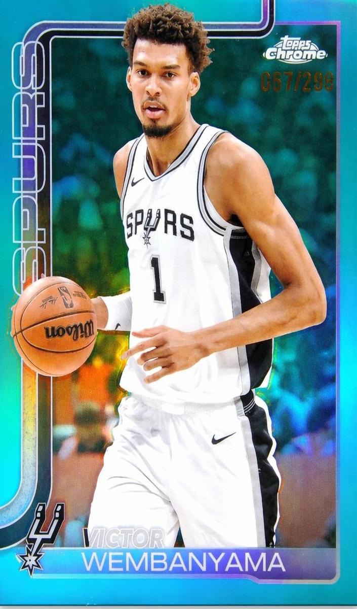 2025 Topps Chrome Basketball Teal Refractor Victor Wembanyama #221 PSA 8