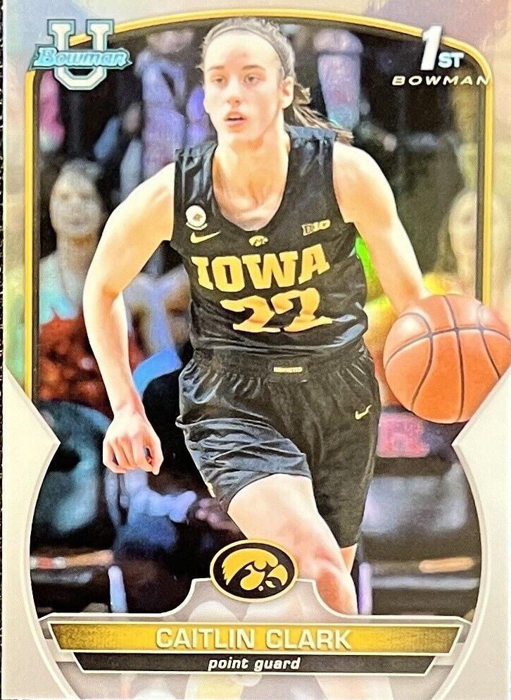 2022 Bowman Chrome University Basketball Refractor Caitlin Clark #50