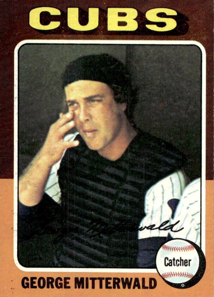 1975 Topps Baseball George Mitterwald #411 PSA 8