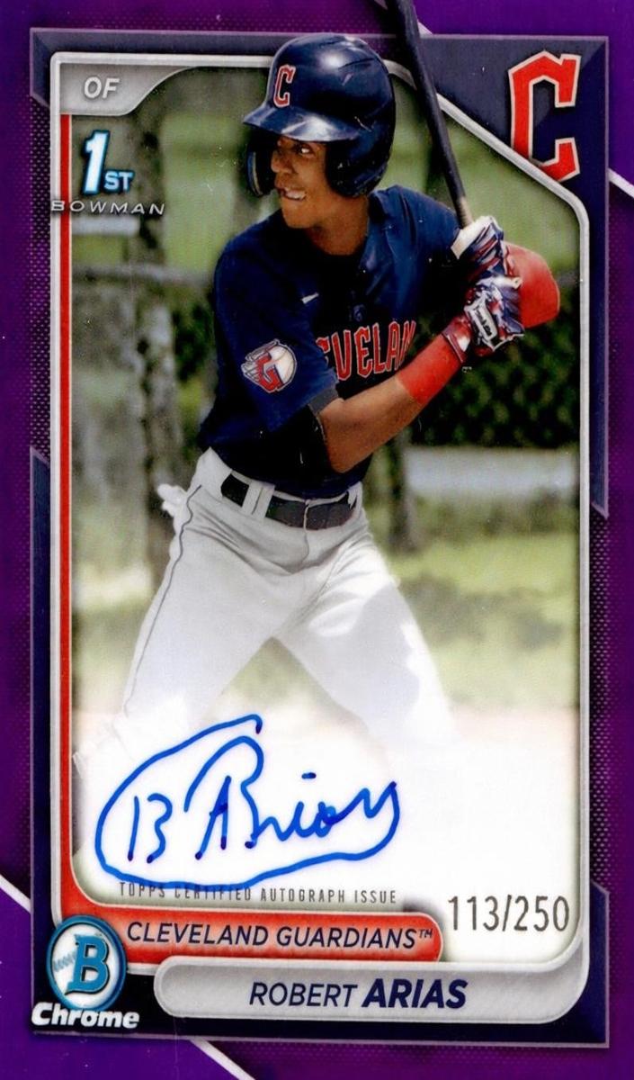 2024 Bowman Chrome Baseball Purple Robert Arias #CPA-RA PSA 9