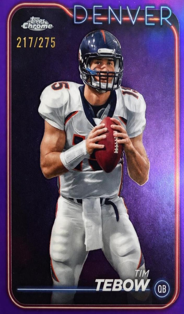 2024 Topps Chrome Football Purple Refractor Tim Tebow #66