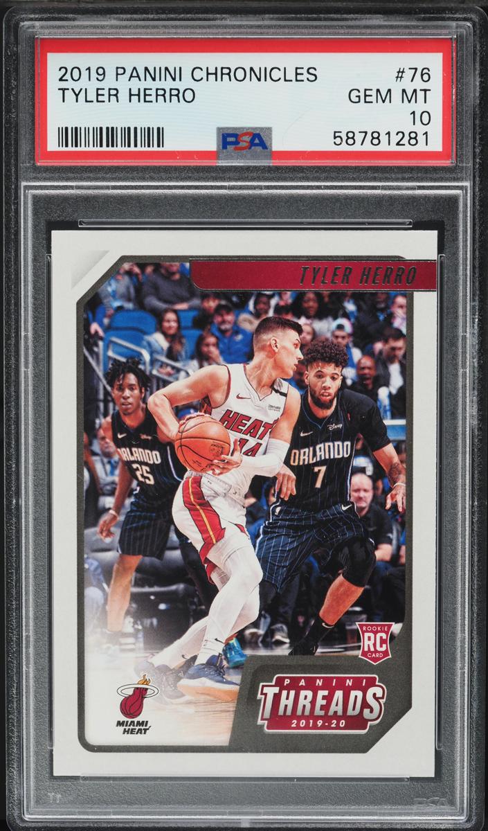 2019 Panini Chronicles Basketball Teal Tyler Herro #76 PSA 10