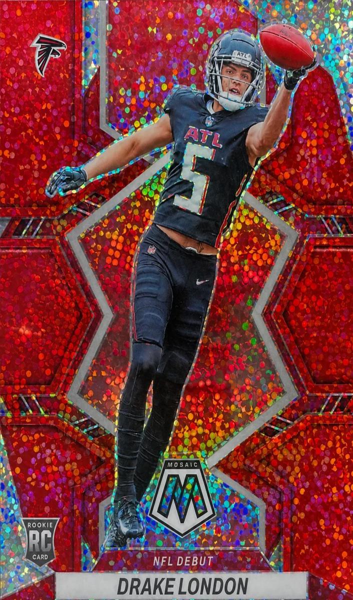 2022 Panini Mosaic Football Red Sparkle Drake London #275 PSA 9