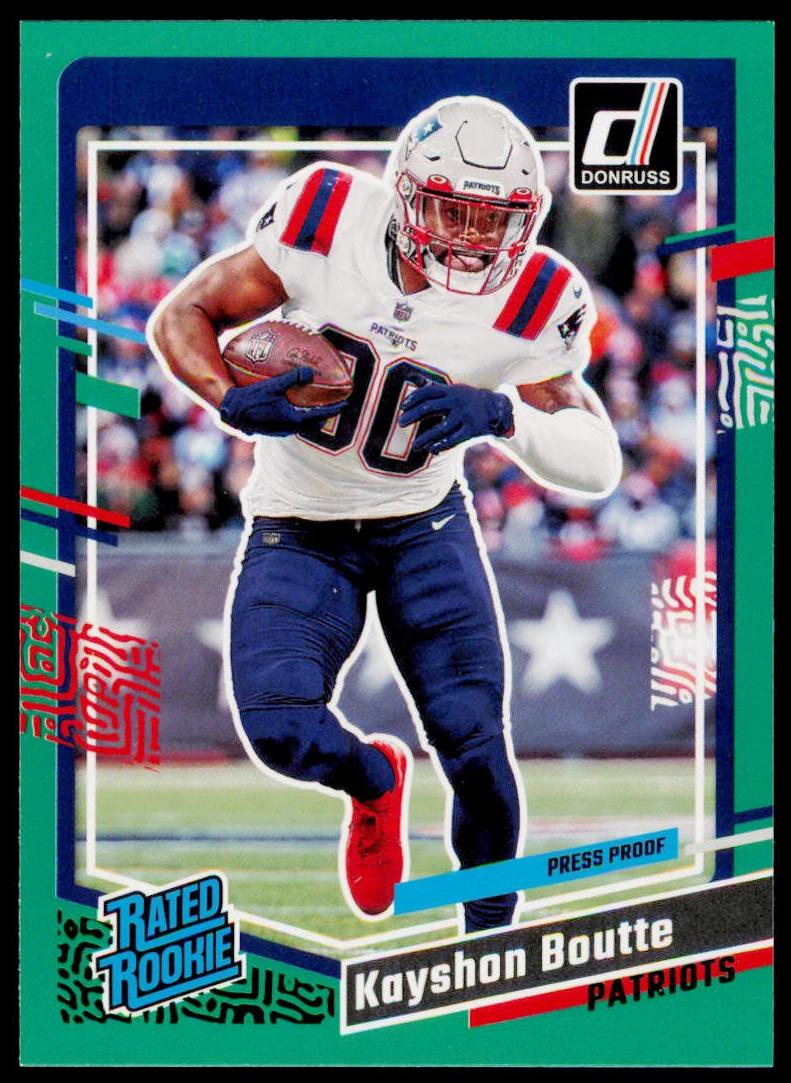 2023 Panini Donruss Football Press Proof Green Kayshon Boutte #370