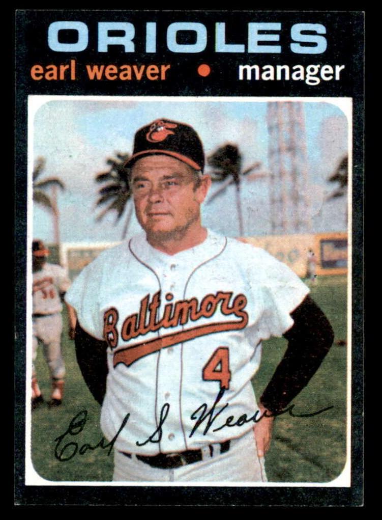 1971 Topps Baseball Earl Weaver #477 PSA 2