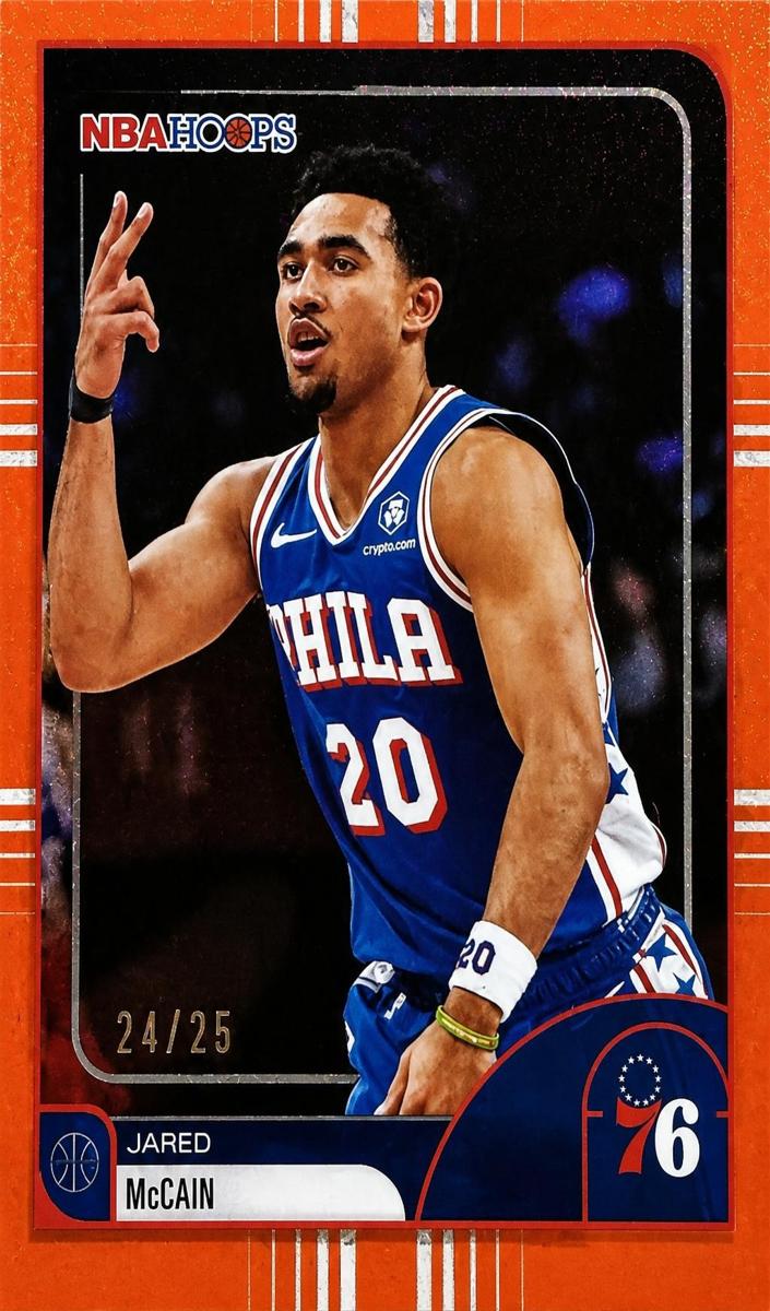 2025 Topps NBA Hoops Basketball Light Burst Orange Jared McCain #197